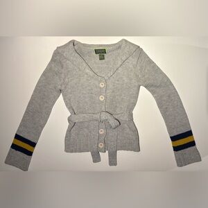Rare VintageY2K U.S.PoloAssn. ShawlCollar KnitCardigan. Back With Sailor Collar